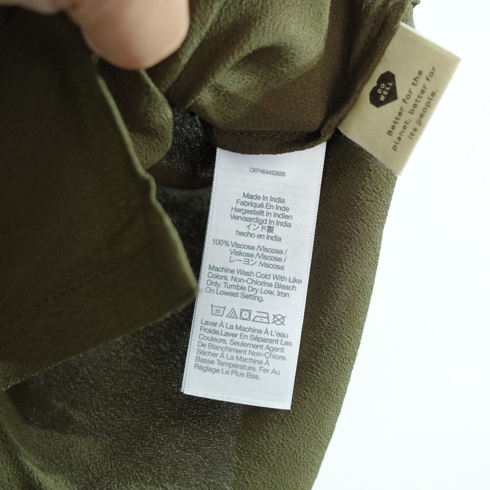 NWT Madewell Olive Green Lightweight Short Sleeve Button Up Casual Shirt Top XS - Picture 5 of 9